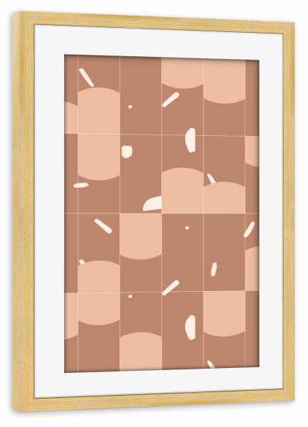 Poster mit Rahmen kiefer "Earthy Tiles First" artboxONE - Abstrakt,Geometrie