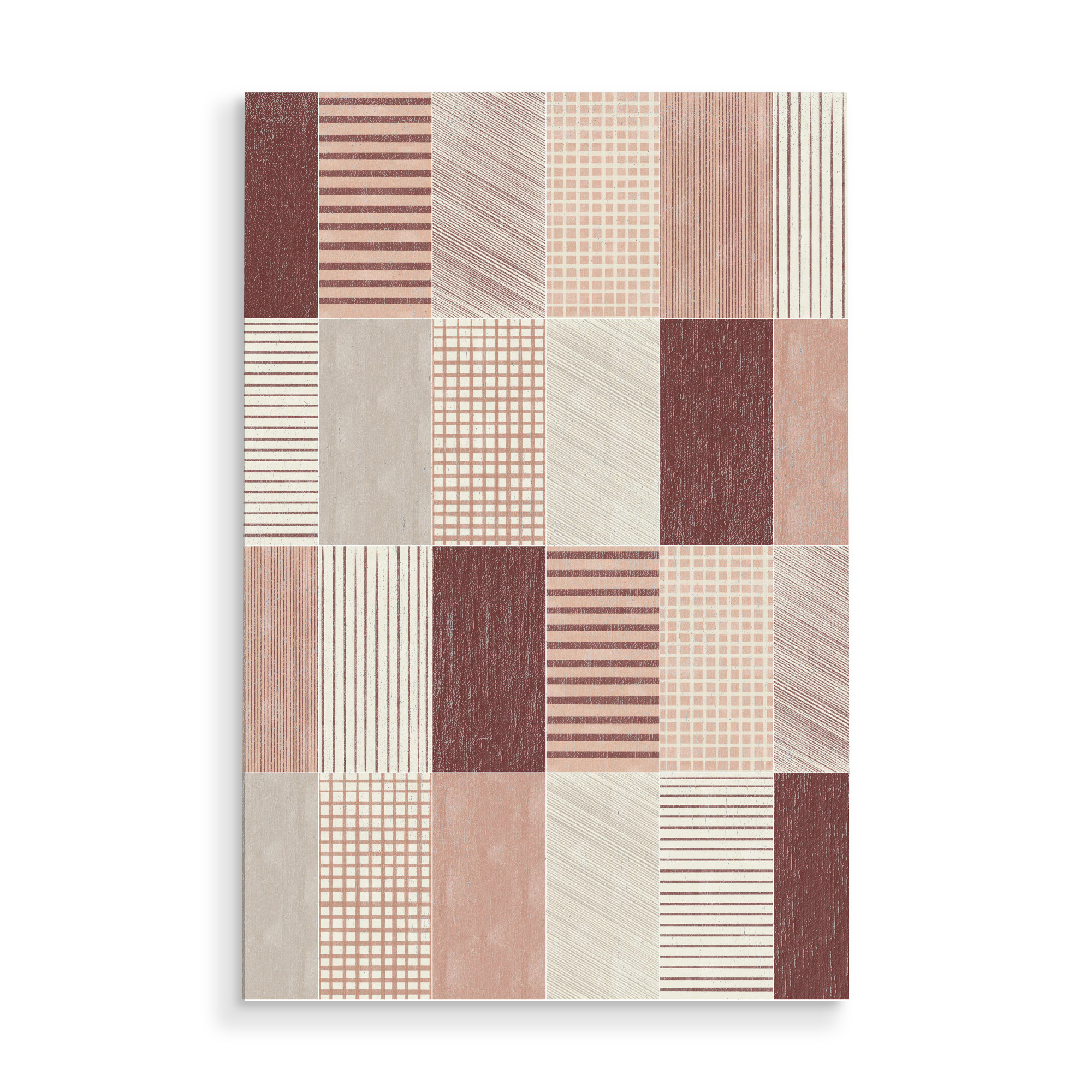 Holzbild "Rustic Tiles Third" artboxONE - Abstrakt,Geometrie - Terracotta,Pattern,Rustic,Abstract,Abstrakt,Formen,Goemetrie,Geometry,Autumn,Tones