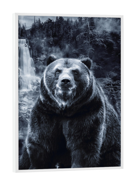 Poster mit weißem Rahmen "Bear & Forest (matart)" artboxONE - Natur,Tiere - Bear,Bears,Animal,Nature,Bär,Tier,Wild,Grizzly,Forest