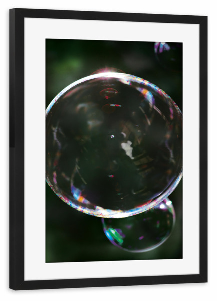 Poster mit Rahmen schwarz "Bubble" artboxONE - Abstrakt - Bubble,Abstract,Minimalist,Minimal,Circle,Shape,Abstrakt,Blase,Seifenblase