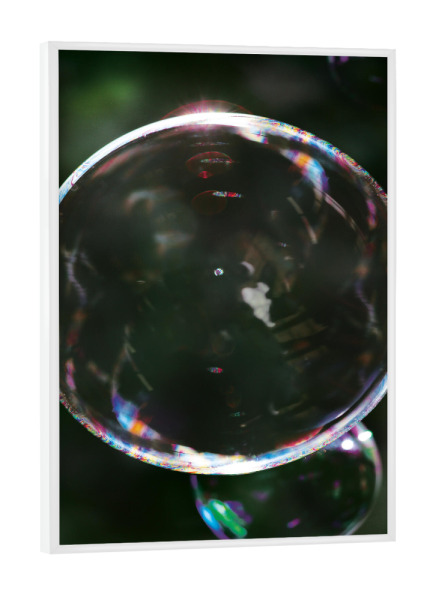 Poster mit weißem Rahmen "Bubble" artboxONE - Abstrakt - Bubble,Abstract,Minimalist,Minimal,Circle,Shape,Abstrakt,Blase,Seifenblase