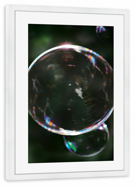 Poster mit Rahmen weiß "Bubble" artboxONE - Abstrakt - Bubble,Abstract,Minimalist,Minimal,Circle,Shape,Abstrakt,Blase,Seifenblase
