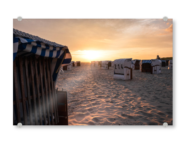 Acrylglasbild "Strandkörbe in der Morgensonne" artboxONE - Natur,Reise / Strand und Meer