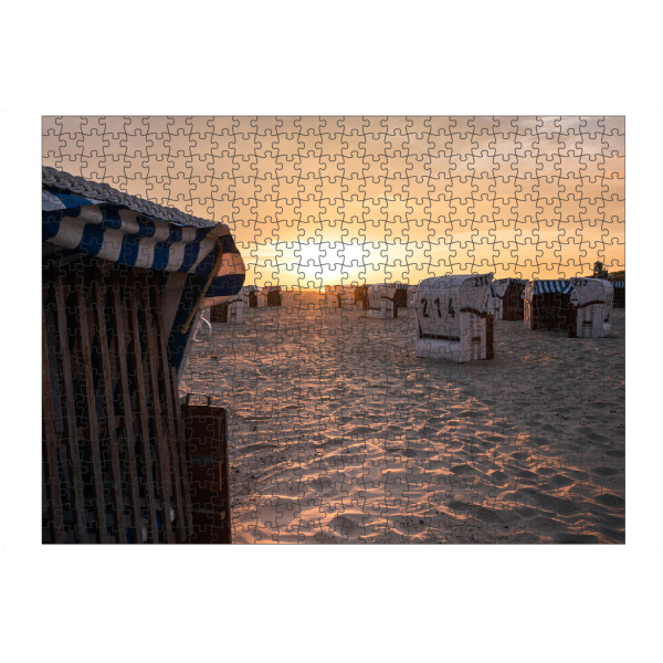 Puzzle Ravensburger "Strandkörbe in der Morgensonne" artboxONE - Natur,Reise / Strand und Meer