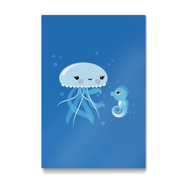 Galerie-Print "Beste Freunde Qualle und Seepferd" 30x20 cm artboxONE
