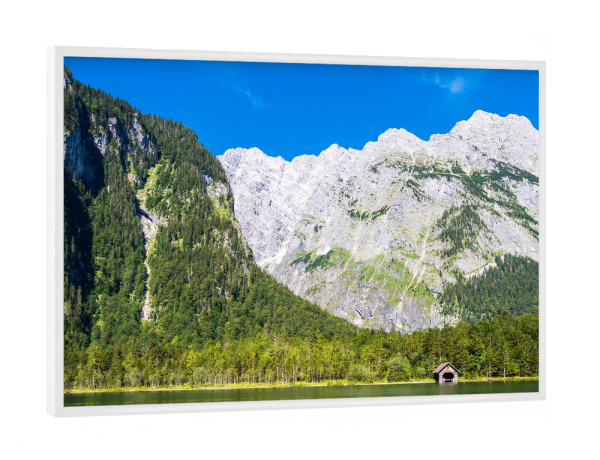 Poster mit weißem Rahmen "Bootshaus am Königssee" artboxONE - Natur,Reise