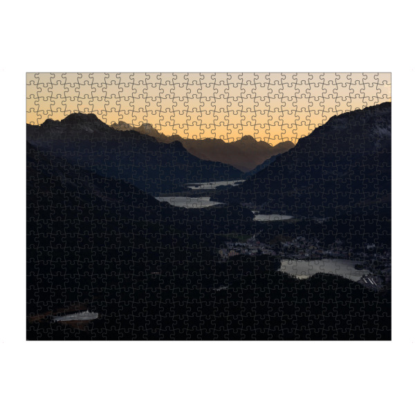 Puzzle Ravensburger "Sunset view over Engadin valley" artboxONE - Natur,Reise