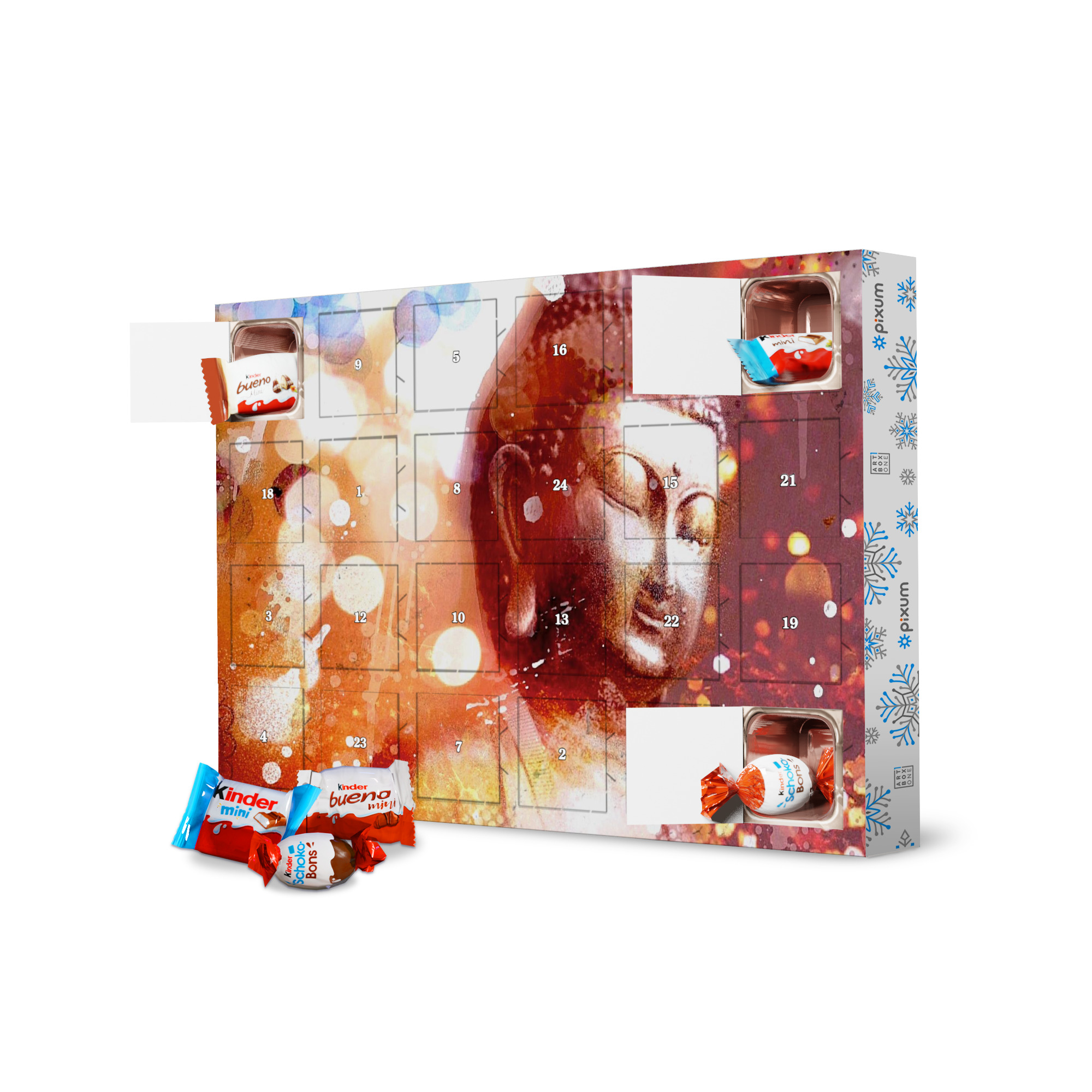 Adventskalender mit Produkten von Kinder Golden Buddha artboxONE Adventskalender Reise