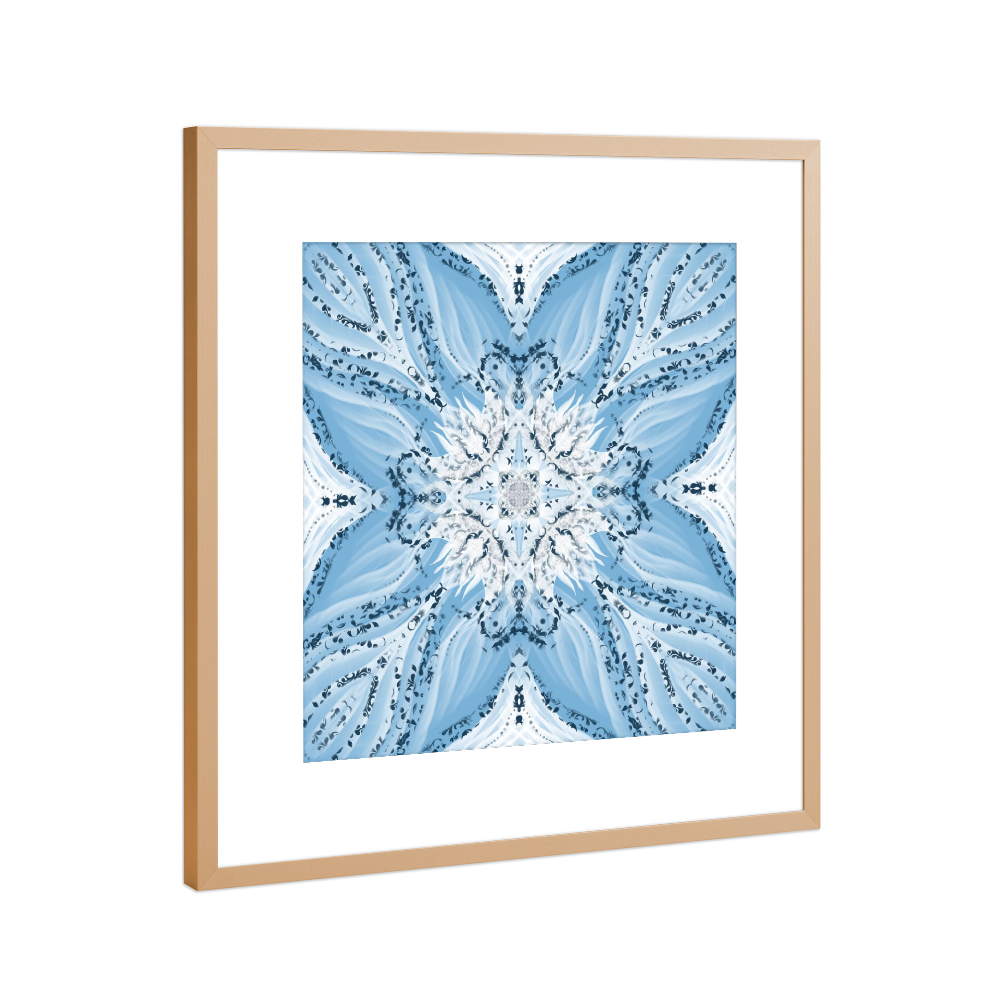 Poster mit Rahmen Kupfer "Mandala Blumen-Traum der Erste" artboxONE - Floral,Abstrakt,Geometrie,Fashion
