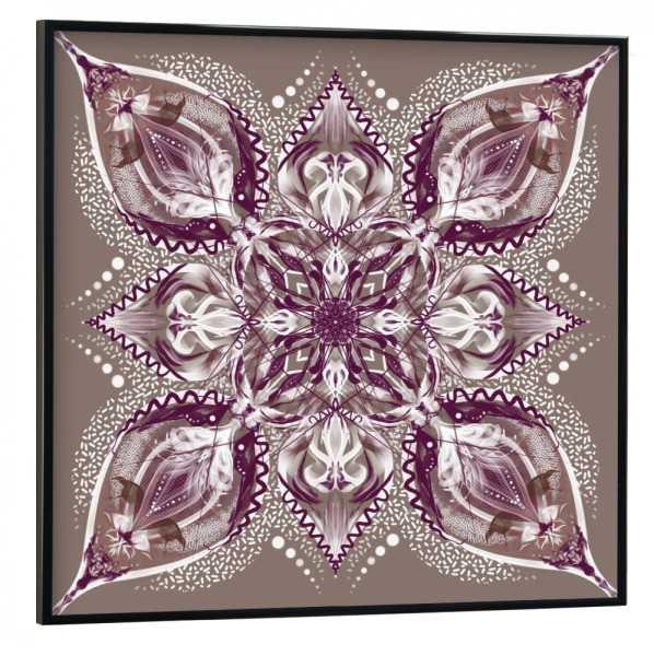 Poster mit schwarzem Rahmen 30x30 cm "Mandala-Blume mit Liebe" artboxONE - Abstrakt,Geometrie,Fashion