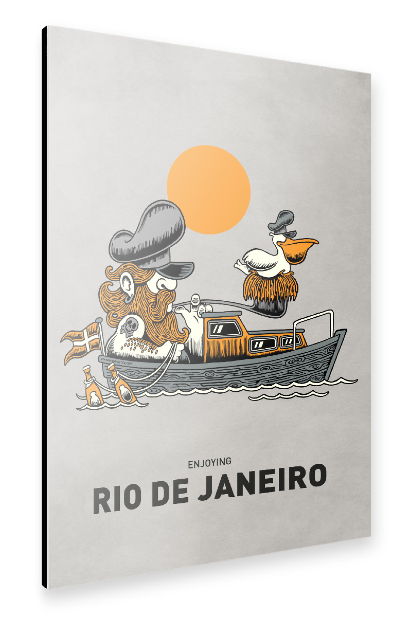 Alu-Dibond "Rio De Janeiro Pelican Ship" 75x50 cm artboxONE