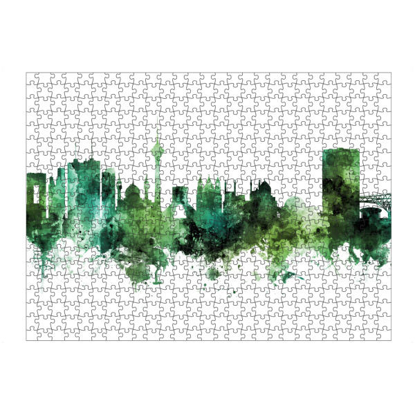 Puzzle Ravensburger "Tehran Iran Skyline Green" artboxONE - Städte - Tehran,Iran,Skyline,Cityscape,Stadtbild,Watercolor,Painting,City,Stadt,Green,Grün