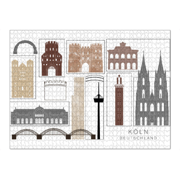 Puzzle Ravensburger "Cologne skyline black & brown" artboxONE - Städte,Städte / Köln,Reise,Architektur