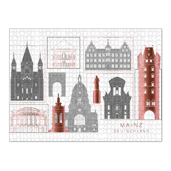 Puzzle Ravensburger "Mainz skyline rosegold" artboxONE - Städte,Reise,Architektur