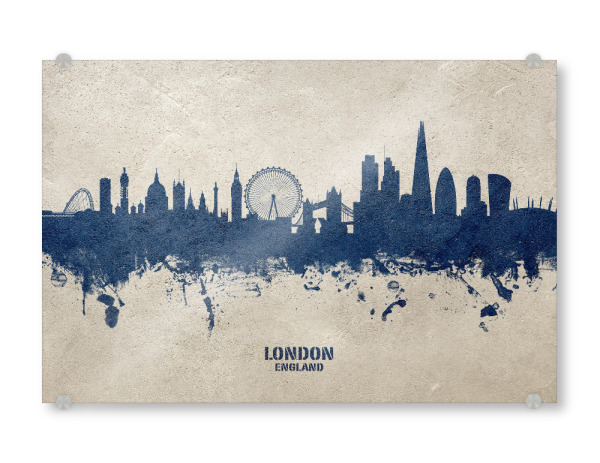 Acrylglasbild "London England Skyline PaintBlue" artboxONE - Städte,Städte / London