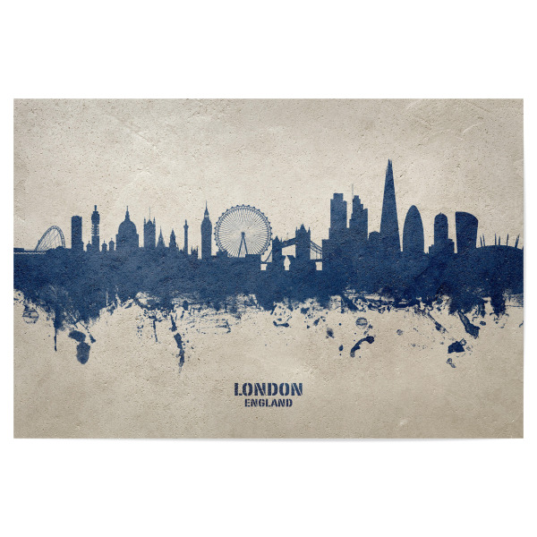 Poster "London England Skyline PaintBlue" artboxONE - Städte,Städte / London
