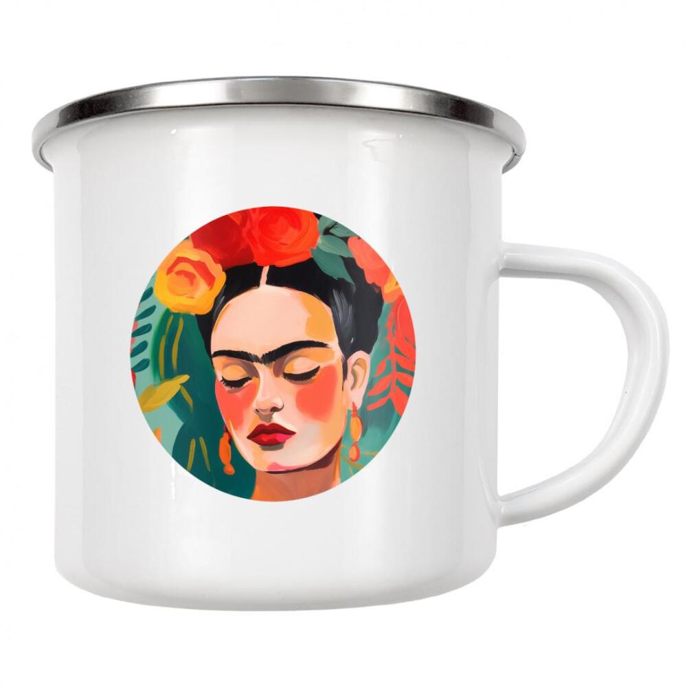 Emaille Tasse "Frida's Traum" artboxONE - Natur,Floral,Menschen
