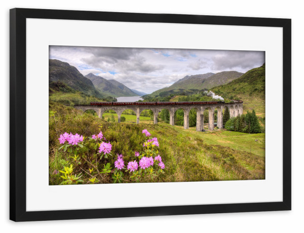 Poster mit Rahmen schwarz "Glenfinnan Viadukt" artboxONE - Natur,Reise,Reise / Länder