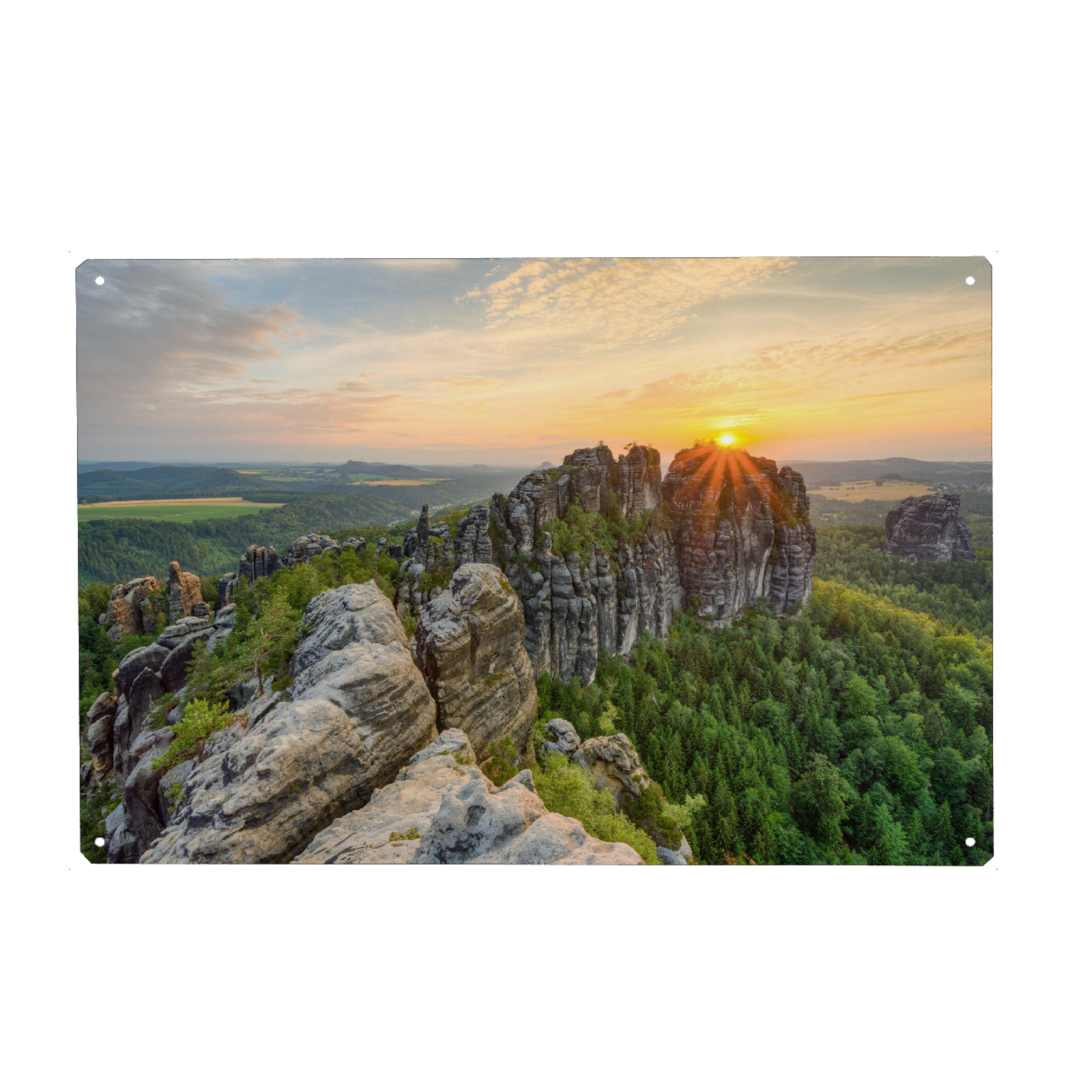 Metall Poster "Schrammsteinaussicht" artboxONE - Natur,Reise
