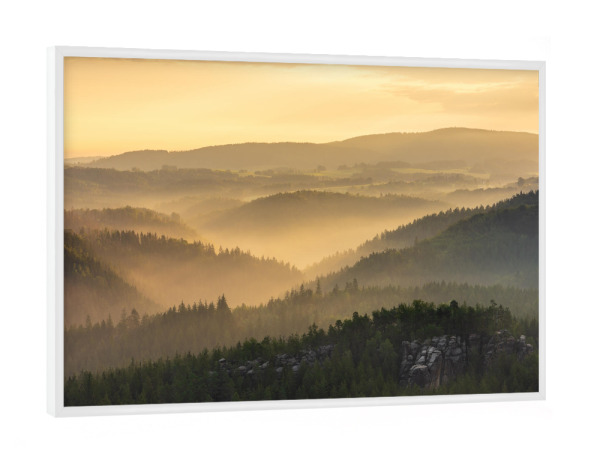 Poster mit weißem Rahmen "Blick ins Kirnitzschtal" artboxONE - Reise,Reise / Länder