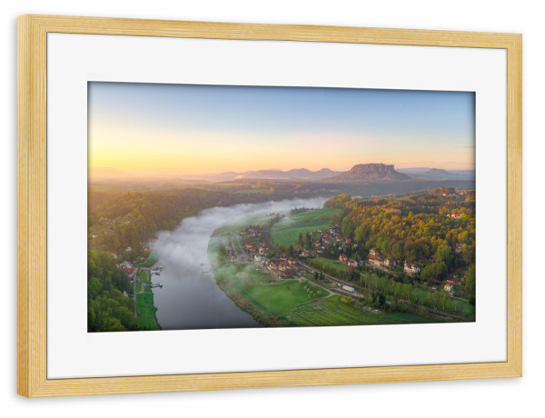 Poster mit Rahmen kiefer "Basteiaussicht Sächsische Schweiz" artboxONE - Natur,Reise