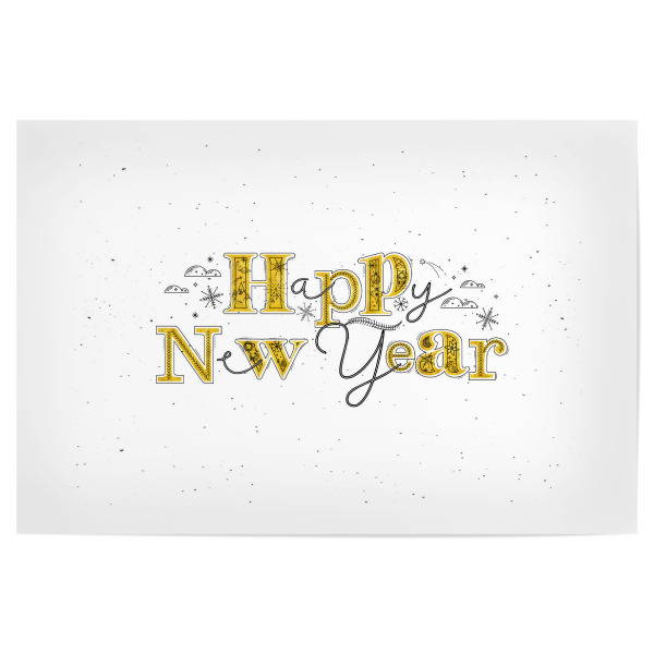 Poster "Happy New Year graphic" artboxONE - Typografie,Weihnachten