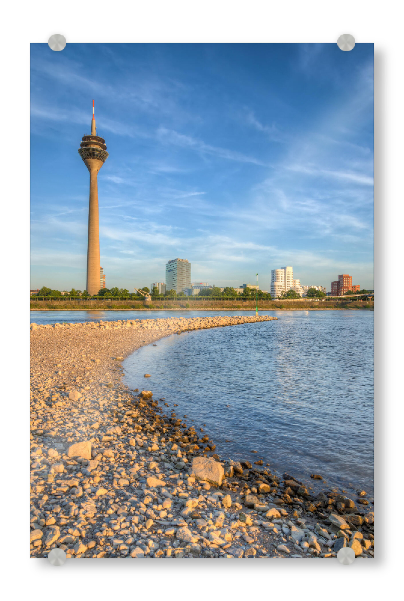 Acrylglasbild "Abends am Rhein in Düsseldorf" artboxONE - Städte,Reise,Städte / Düsseldorf