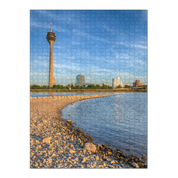 Puzzle Ravensburger "Abends am Rhein in Düsseldorf" artboxONE - Städte,Reise,Städte / Düsseldorf