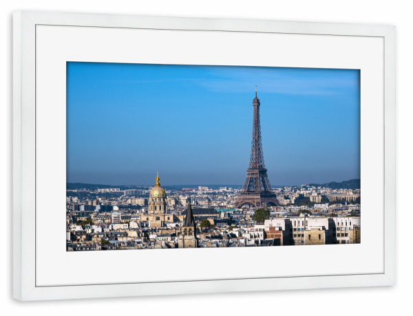 Poster mit Rahmen weiß "Der Eiffelturm in Paris" artboxONE - Städte,Reise,Architektur,Städte / Paris