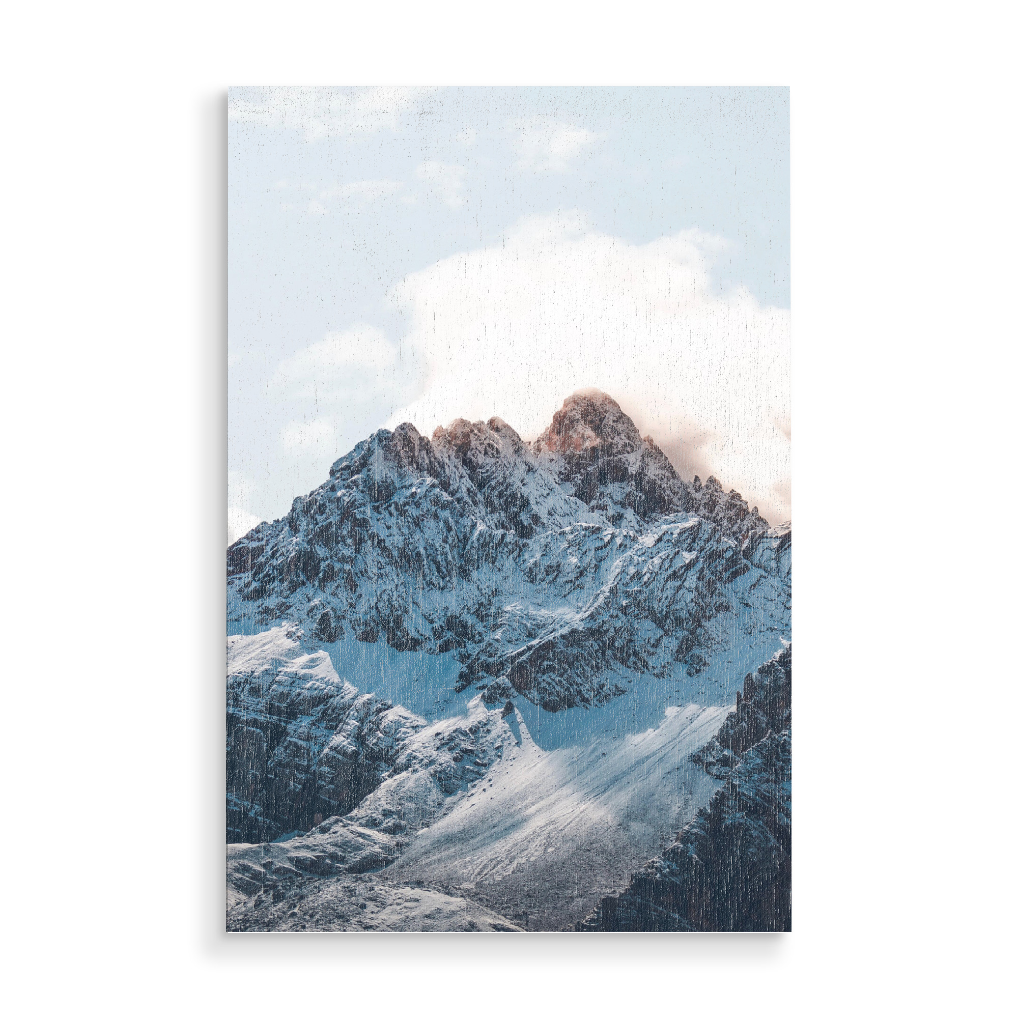 Holzbild "Dolomiten im Winterkleid" artboxONE - Natur