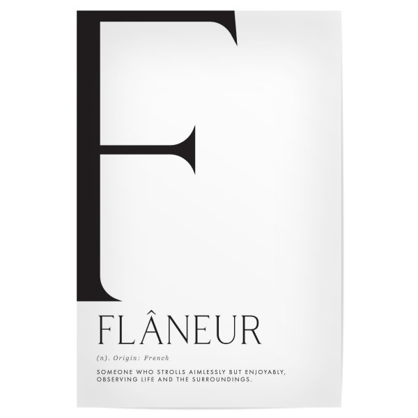 Poster "Flâneur definition in English" artboxONE - Typografie,Reise