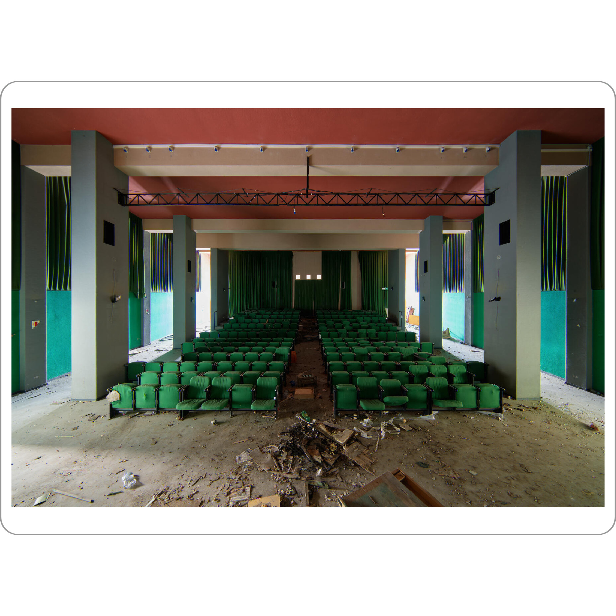 Tischset "Green Seats" artboxONE - Architektur - Urbex,Abandoned,Decay,Allgäu,Verlassene orte,Lost places,Ue,Kino,Theater,Chairs,Verlassen,Cinema