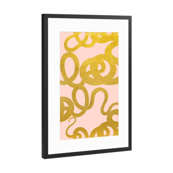 Poster mit Rahmen Schwarz (Metallic) "Story Seems To Begin With a Snake" artboxONE - Abstrakt