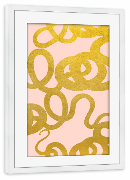 Poster mit Rahmen weiß "Story Seems To Begin With a Snake" artboxONE - Abstrakt