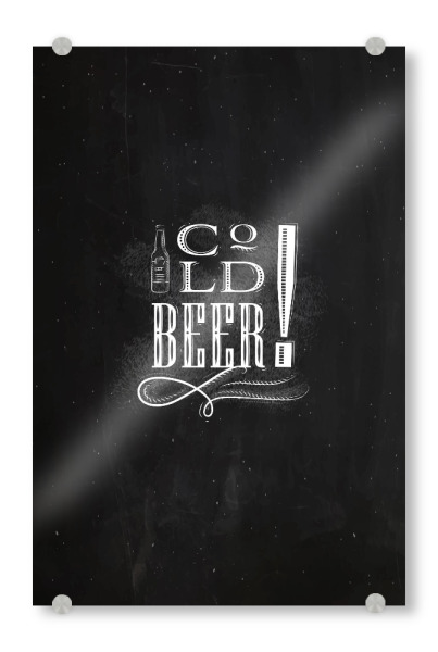 Acrylglasbild "Сold beer chalk" artboxONE - Essen & Trinken,Streetart,Für Mama,Für Papa,Essen & Trinken / Alkohol