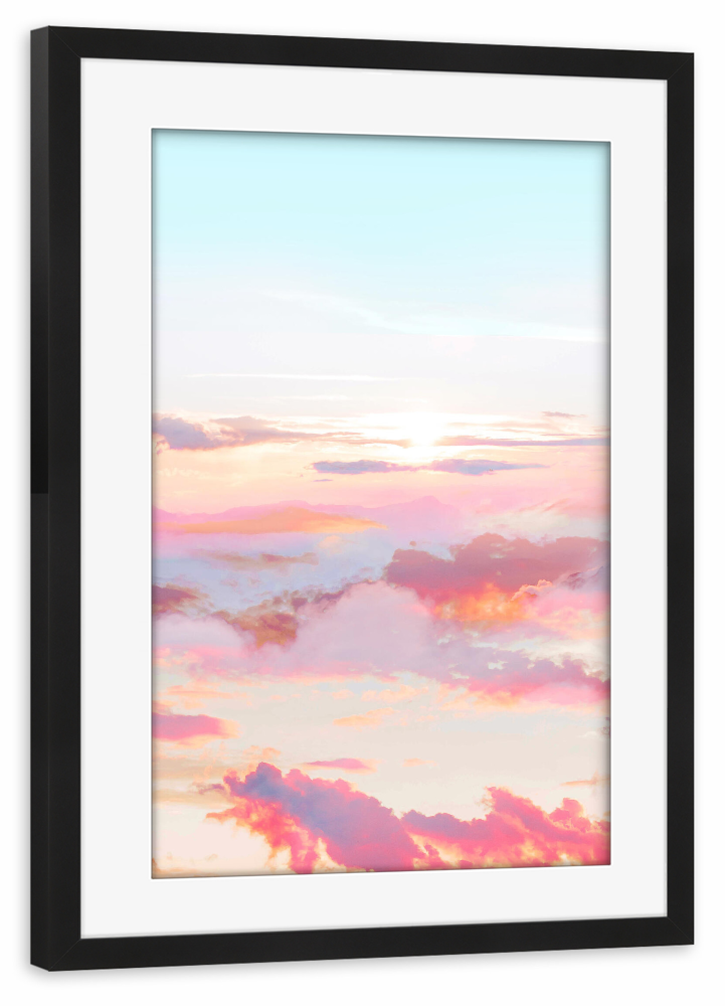 Poster mit Rahmen schwarz "Blush Clouds" artboxONE - Natur,Reise