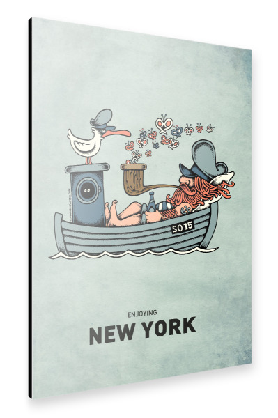 Alu-Dibond "New York Butterfly Ship" 30x20 cm artboxONE