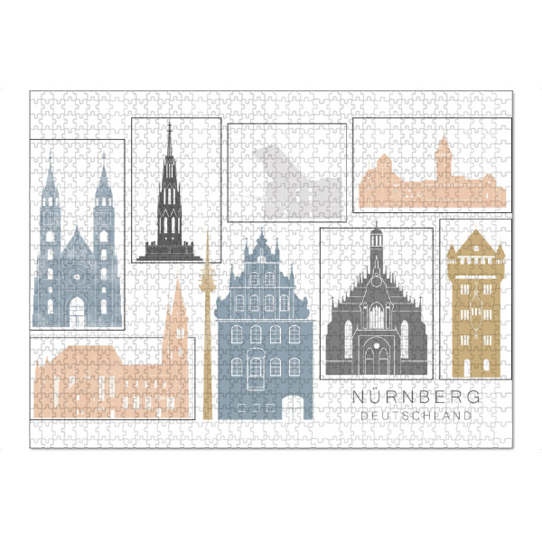 Puzzle Ravensburger "Nuremberg skyline earth" artboxONE - Städte,Reise,Architektur