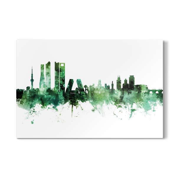 Galerie-Print "Madrid Spain Skyline Green" 30x20 cm artboxONE