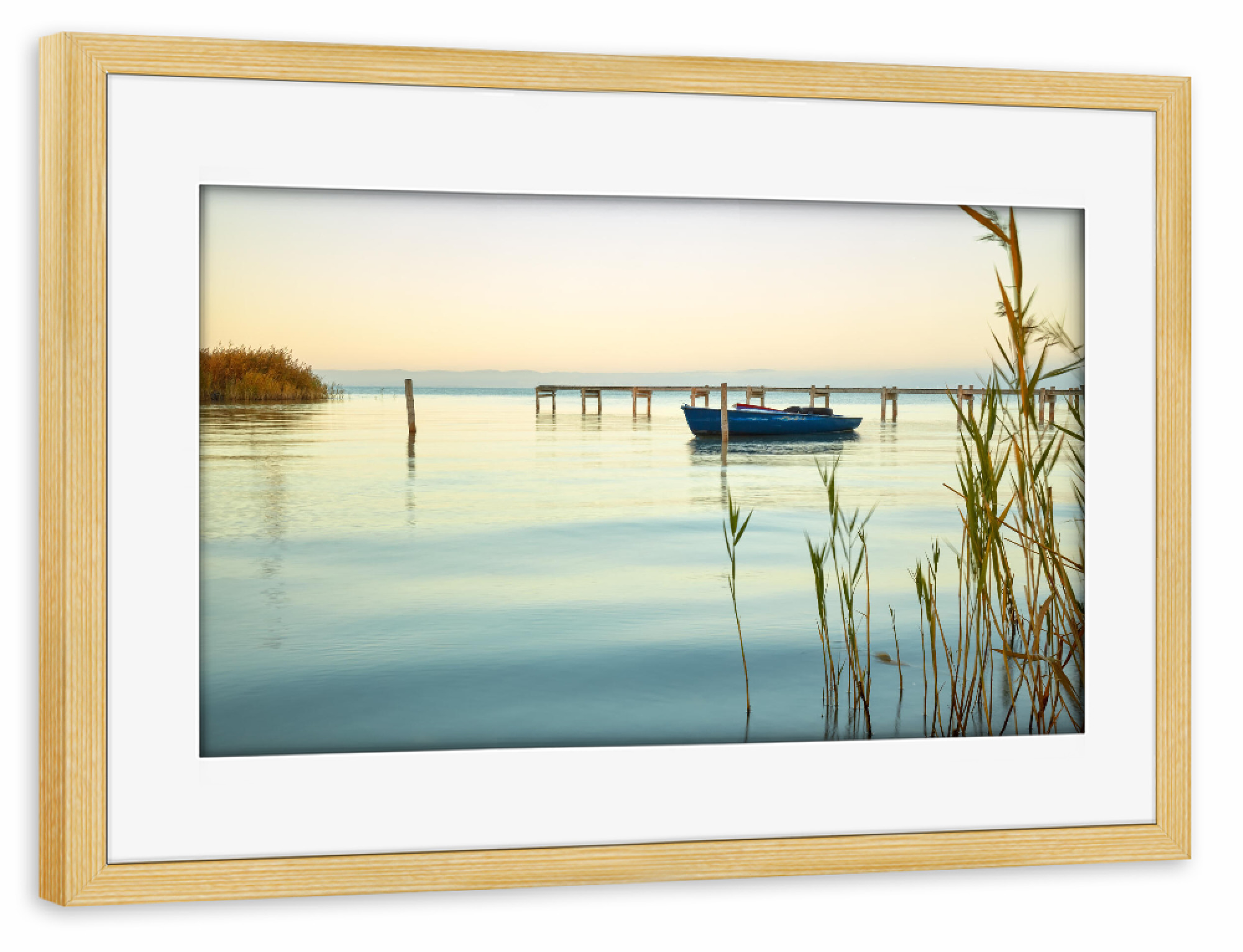 Poster mit Rahmen kiefer "Morgenstimmung am Neusiedler See" artboxONE - Natur,Reise,Reise / Länder