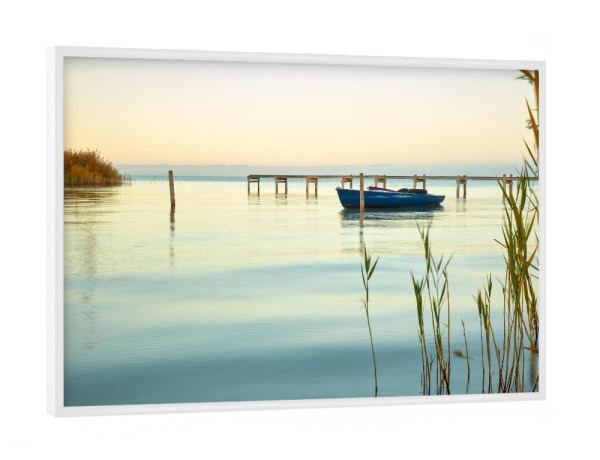 Poster mit weißem Rahmen "Morgenstimmung am Neusiedler See" artboxONE - Natur,Reise,Reise / Länder