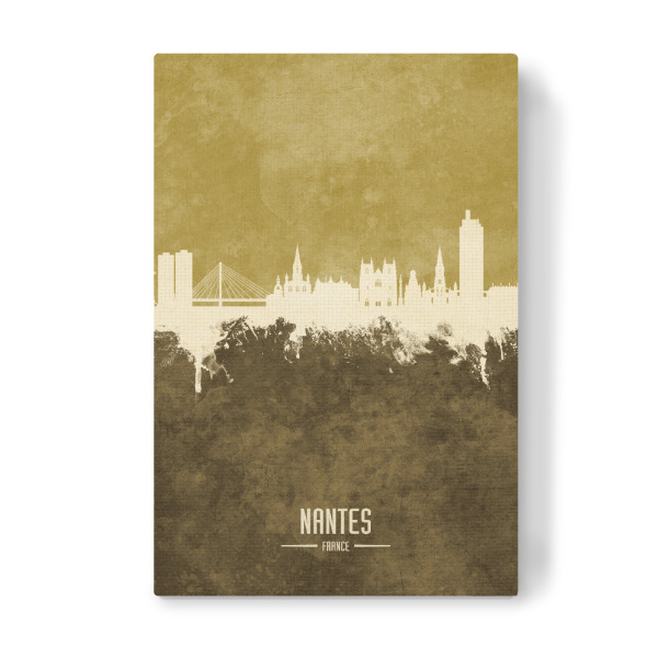 Leinwandbild "Nantes France Skyline Brown" artboxONE - Städte