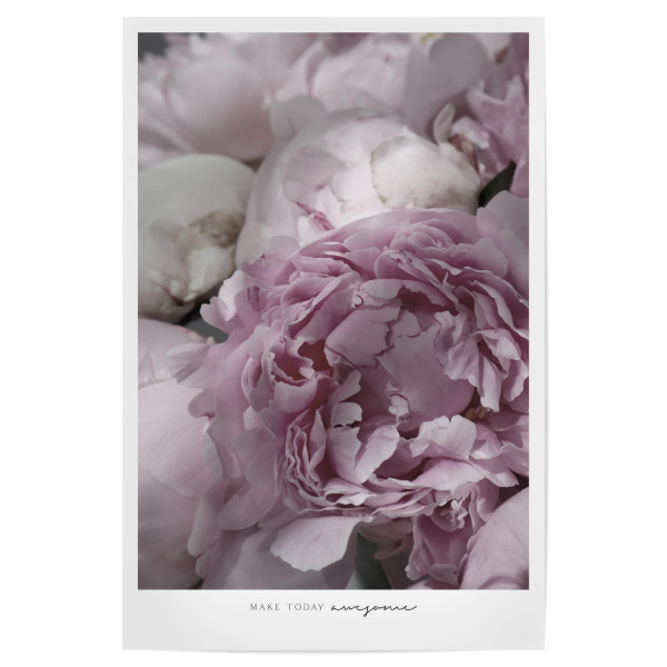 Poster 30x20 cm "Make today awesome peony art" artboxONE - Typografie,Floral