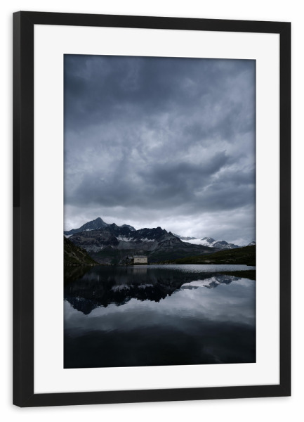 Poster mit Rahmen schwarz "Schwarzsee lake above Zermatt" artboxONE - Natur,Reise