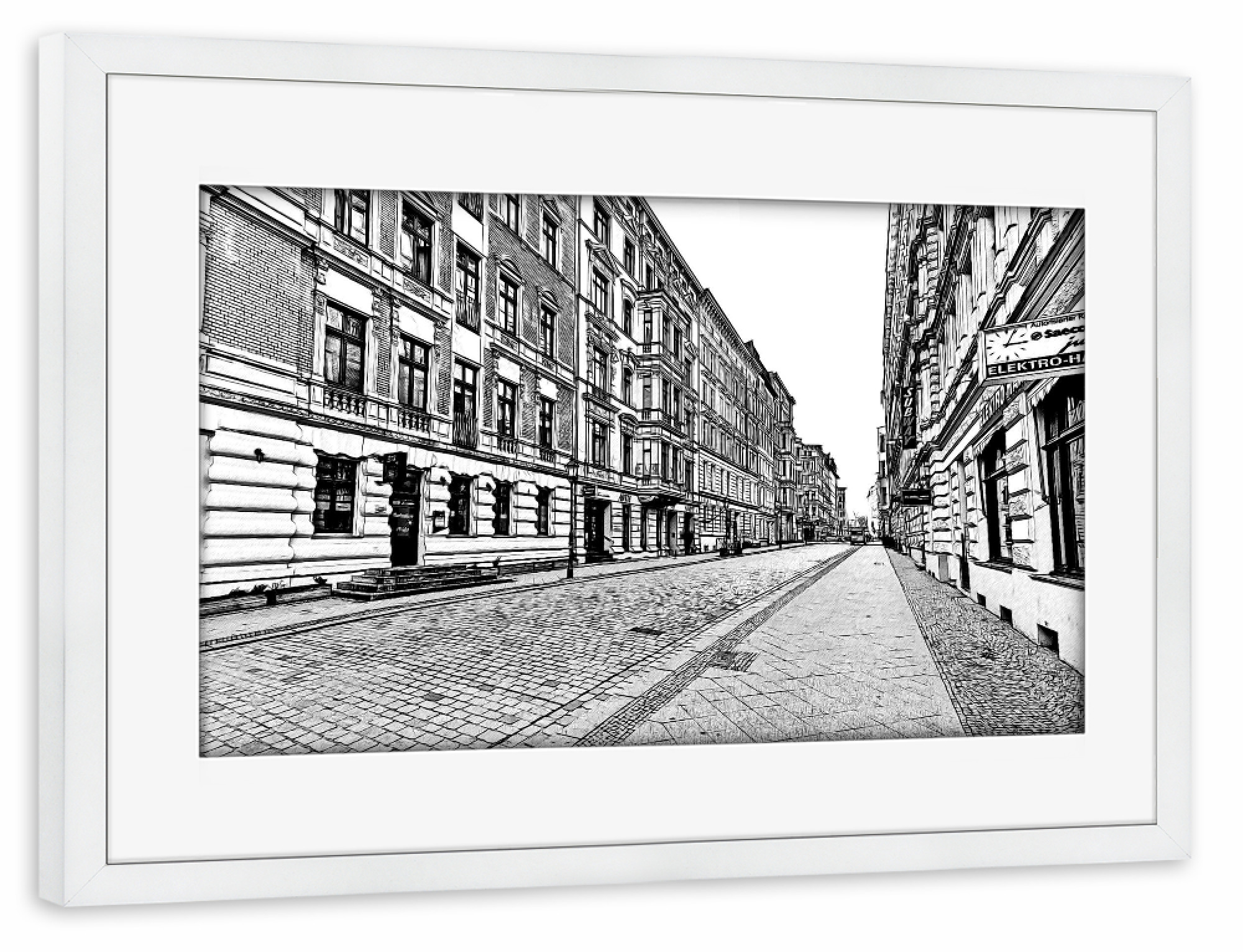 Poster mit Rahmen weiß "Gründerzeit in Magdeburg" artboxONE - Städte,Reise,Architektur