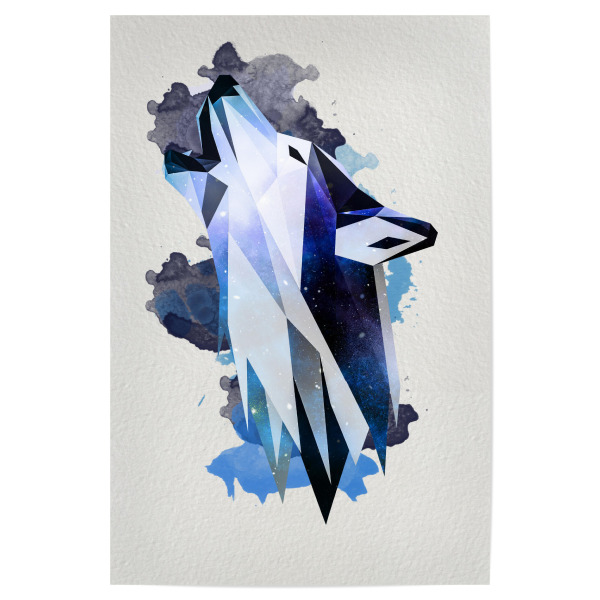 Poster 30x20 cm "Wolf geometrisch" artboxONE - Tiere,Geometrie