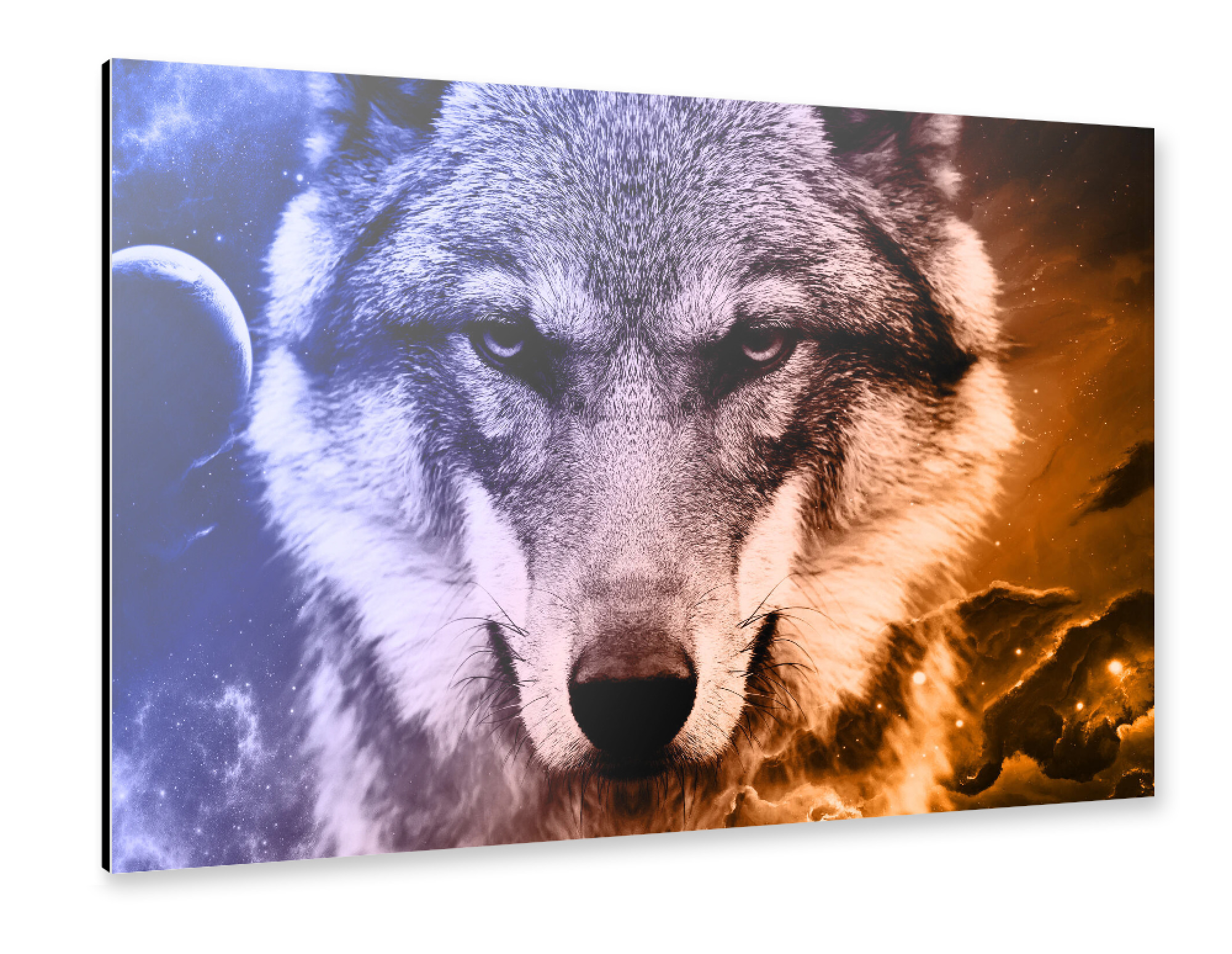 Alu-Dibond "Wolf Galaxy I (matart)" 30x20 cm artboxONE