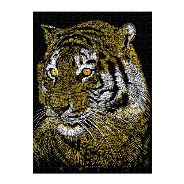 artboxONE Puzzle "Gold Tiger" artboxONE - Tiere - Tiger,Predator,Feline,Cat,Sketch,Wild,Savage,Golden,Animal,Tier,Gold,Portrait - Bild tiger