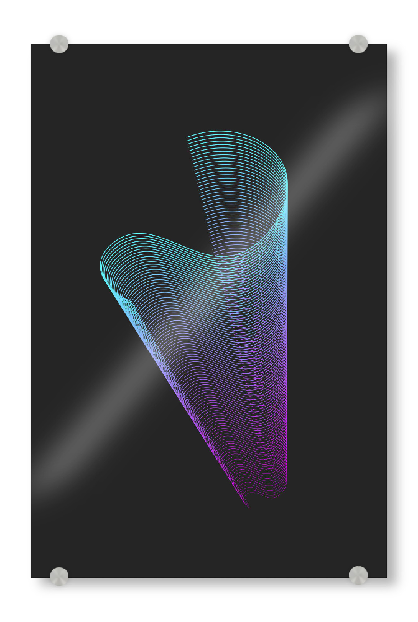 Acrylglasbild "Wave S" artboxONE - Typografie,Abstrakt,Geometrie,Buchstaben,Buchstaben / S