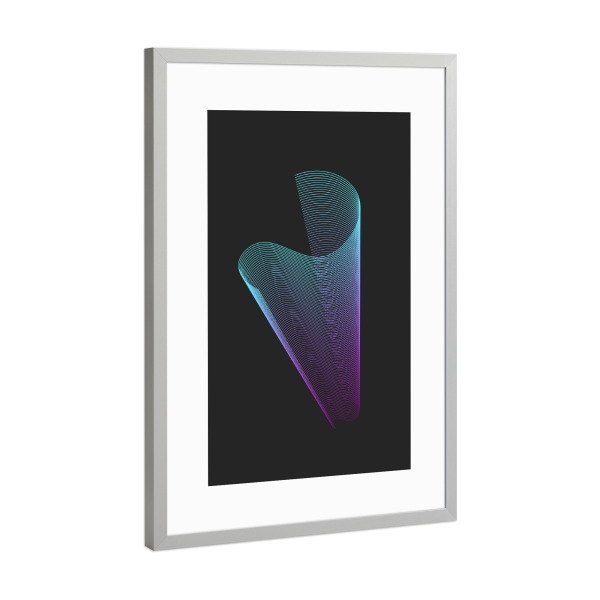 Poster mit Rahmen Silber "Wave S" artboxONE - Typografie,Abstrakt,Geometrie,Buchstaben,Buchstaben / S